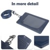 Badge Holder, Arae PU Leather Vertical ID Badge Card Holder