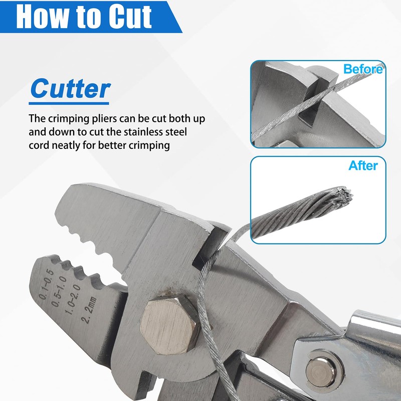 JSHANMEI Fishing Crimping Tool Heavy Duty Crimper Pliers with Crimp