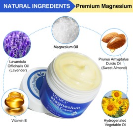 FUKEVY Magnesium Oil Cream for Sleep,Magnesium Body Butter - Support for Sleep, Leg Cramps, Joint Support, & Muscle Soreness-Fast Absorption-Nighttime Magnesium Cream 3 fl oz