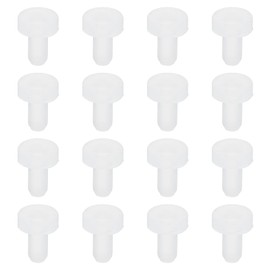 MECCANIXITY 2.7mm Silicone Rubber Solid Plug Soft Flexible Stoppers T-Shaped Silicone Plugs for Hole Translucent White 16 Pieces, 2.7x5.5x5mm