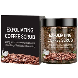 Mnozreo Kaffee-Peeling, für Körper und Gesicht, natürliches Kaffeepeeling, für Damen, mit Salz, Totes Meer, Körperpeeling mit biologischem Kaffee, Anti-Cellulitis mit Kaffee, 100 g, 1 Stück
