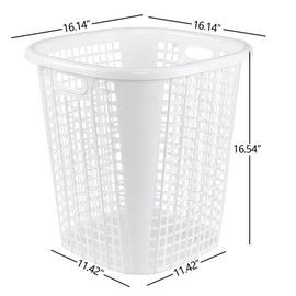 Afromy 6-Pack 45 L Plastic Laundry Basket, 16.54" Tall Clothes Hamper for Clothes, Towels＆Toys in the Family and Dorm, White