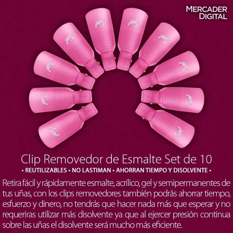 Mercader Digital Pinzas Removedoras De Acrílico Gel Set Retirar Esmalte