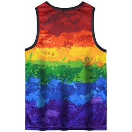 CLOFANWIN Mens Gay Pride Rainbow Tank Top Sleeveless Shirts for Men, Multicoloured, X-Large