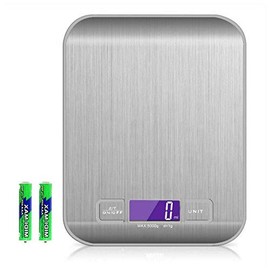LCD Stainless Kitchen Scale Food Electronic Digital Scale with Highly Accurate Multifunction Weight 5kg 1g Capacity