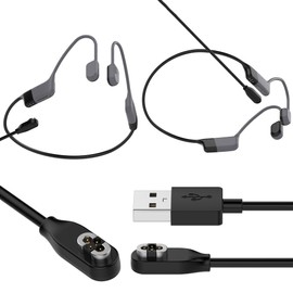 RuenTech Charging Cable for SHOKZ OpenSwim Pro S710 Charger, Replacement [3.3ft] Magnetic Charger Cord for SHOKZ OpenSwim Pro S710 Bone Conduction Headphones (Black&Black)