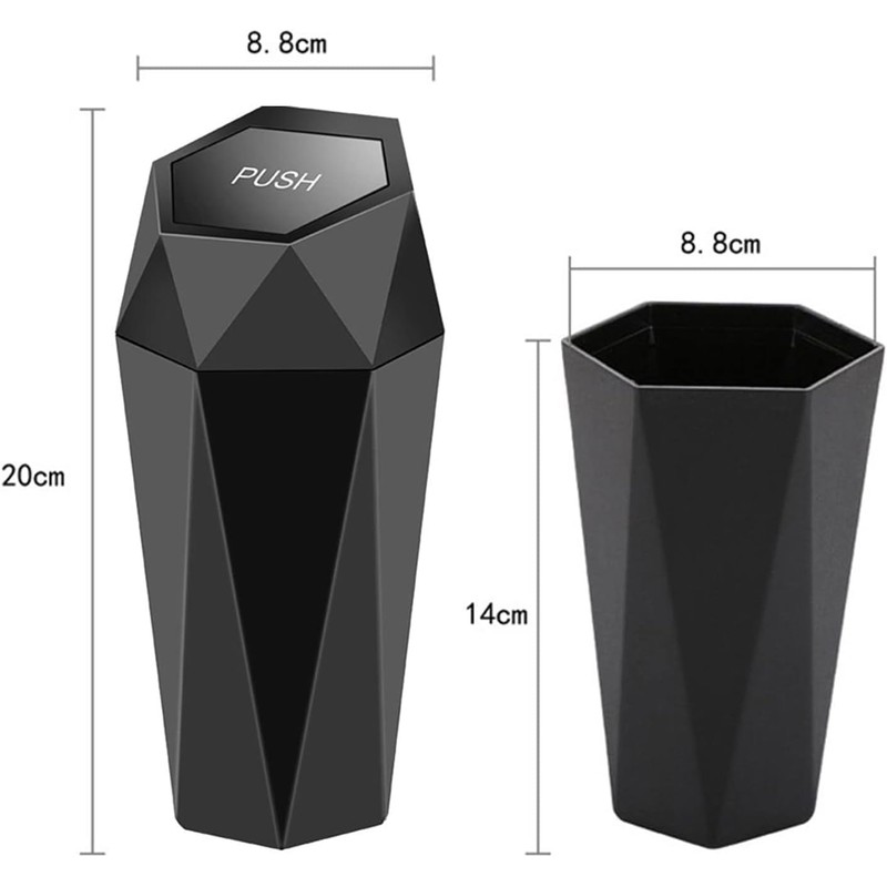 YITIKA Car Trash Can 2 Pack, 780 Gallon Capacity, Red+silver+Black,