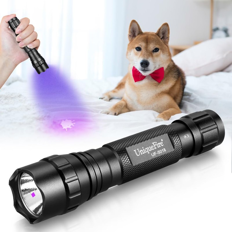 UniqueFire 501B 395nm UV Flashlight Blacklight Portable Black Light for