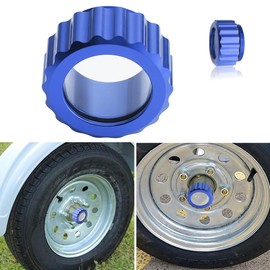 URLWALL Upgraded Oil Bath Hub Cap for EZ-Loader Boat Trailer, CNC Aluminum Oil Filler Caps W/O-Ring Fit 10" 5 Lug Hub and Drum, Anti-rust Durable Trailer Hub Cover EZ Loader Parts (250-034388)(Blue)