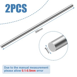 OFFCUP Stainless Steel Round Rods, 2pcs Steel Metal Rods, 8mm x 200mm High Speed Steel Bar Stock for Shaft Gear Drill Lathes Boring Machine Turning Miniature DIY Craft