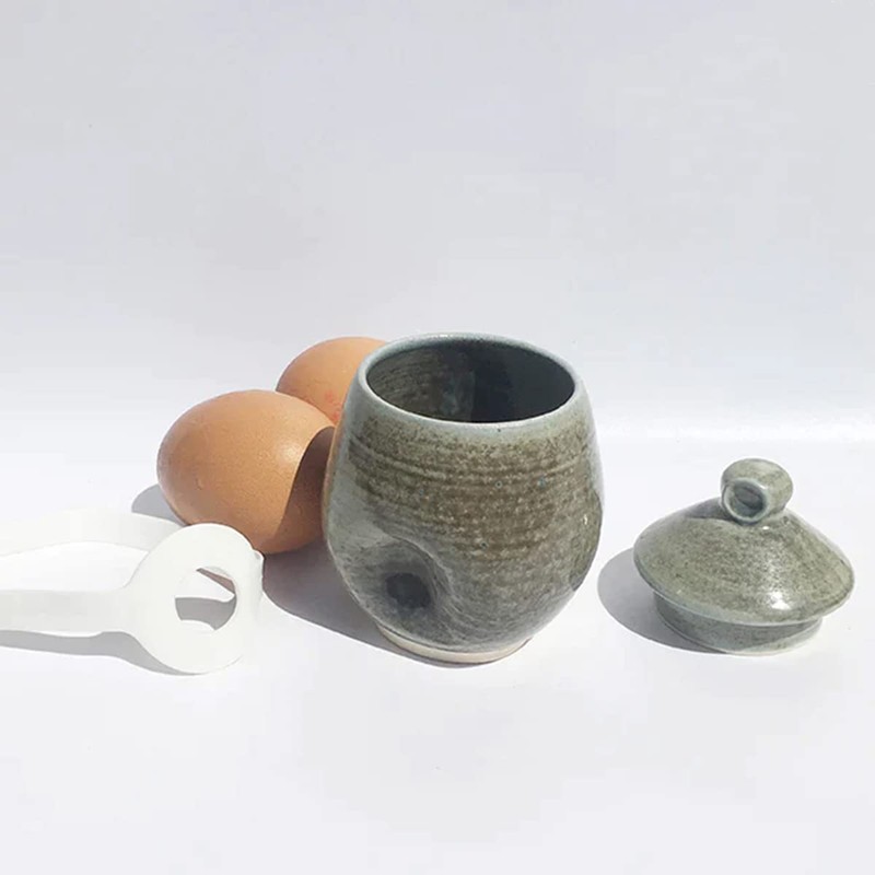 AggCoddler - Scandinavian Porcelain Egg Coddler with Simple Lid -