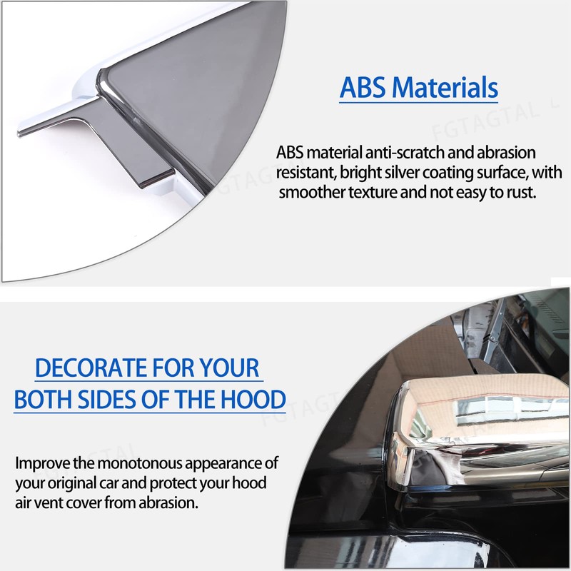 Side Air Intake Hood Vent Cover Compatible with Hummer H3