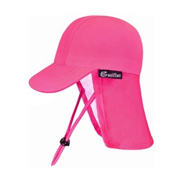 weVSwe Baby Sun Hat UV SPF50+ Sun Protection Neck Flap Hat Adjustable Chin Strap Toddler Summer Hat, Rose Red