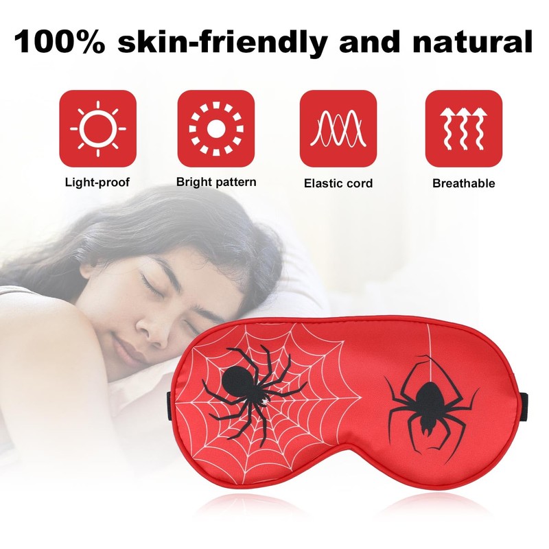 Spider Sleep Mask, Sleeping Eye Mask with Adjustable Strap Blackout