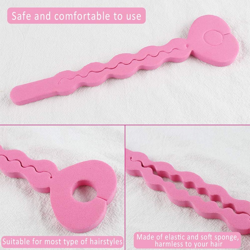 Foam Hair Rollers 18 Pieces Flexible Sponge Hair Rollers Overnight
