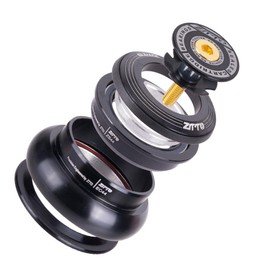 ZTTO Bike Headset, MTB 44mm ZS44 EC44 CNC 1 1/8"-1 1/2" Straight Tube Frame to Tapered Tube Fork 1.5 Adapter Headset (Black)