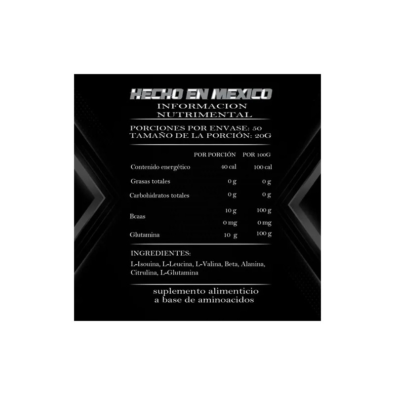 Aminoácidos Bcaas Glutamina Inmortal 1kg Varios Sabores