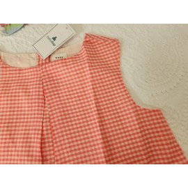 Gap NWT BABY GAP 3T PINK GINGHAM EYELET LACE SLEEVELESS LINED TOP