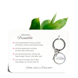 Dichtmacher Key Ring Best Friend – Small Gift for Best Friend, Heart Man, Guardian Angel & Lucky Charm Best Friend, silver