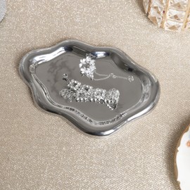 Lynagert Cloud Trinket Dish, Chubby Jewelry Tray, Ceramic Jewelry Ring Trinket Dish for Rings Earrings Necklace Organizer, Mother's Day Thanksgiving Christmas Birthday Bridesmaid Gifts (Silver)