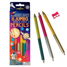 eeBoo: Solar System Fluorescent Double-Sided Color Pencils/Set of 6, that are Perfect for Doodling, Coloring, Sketching, Perfect for Kids or Adults