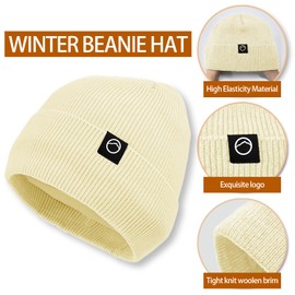 Winter Beanie Hat Scarf Set For Men Women,Skull Cap with Warm Fleece Lined Neck Warmer Set for cold weather