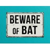 Deerts 137VS Beware of Bat - Cartel de Aluminio Retro