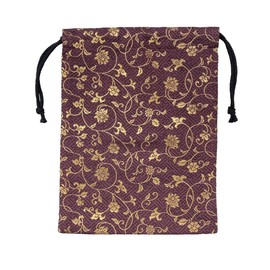 [Mashule] Mushu Stamp Book Bag, 7.5 x 10.2 inches (19 x 26 cm), Accessory Case, Goshu Stamp Book, Bag, Drawstring Bag, Made in Japan, Golden Brocade, Kyoto Nishijin Weave (Ancient) (Purple)