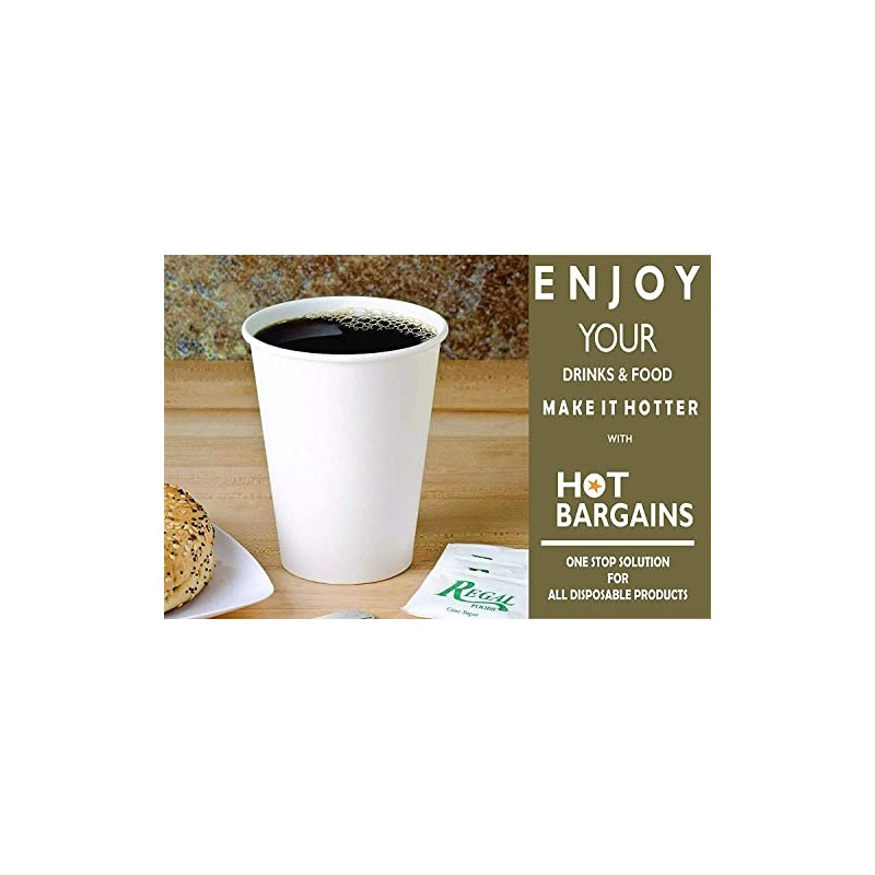 HOT BARGAINS, 1000 x 12oz Single Wall White Paper Cups