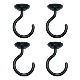 Lizntiate Ceiling Hook Large Swag Heavy Duty Hook with Hardware for Hanging Plants Ceiling Easy Installation Cavity Wall Dry Wall Indoor & Outdoor (4 Sets Black)
