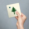Retro Planet Vinyl Sticker; Maine State Flag Pine Tree &