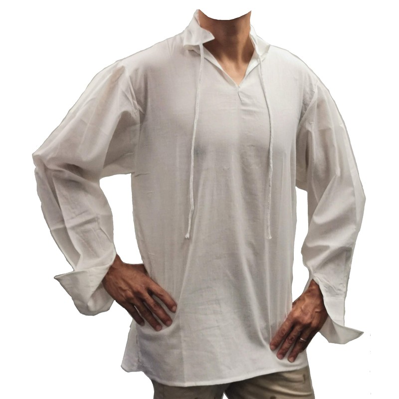 thecostumebase Exact Pirate Shirt Jack Sparrow Costume (M) White