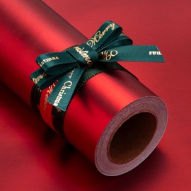 RJVW Gift Wrapping Paper, Gift Wrapping Paper Rolls, Holiday Solid Color Gift Wrap Paper for Birthday Valentines Christmas Father's Day Mother's Day (Matt-Red)