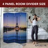 American Art Decor 4-Panel Dressing Room Divider - Double-Sided Paris