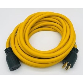 Connecticut Electric 25 Foot Generator Power Extension Cord, 30 Amp, 4 Prong, NEMA L14-30P (Male), NEMA L14-30R (Female)