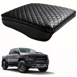 LINOAH Center Console Cover for 2019-2026 Ram 1500 Center Console Cover, Armrest Cushion Pad Cover, PU Leather for 5th Ram 1500 Armrest Cushion Pad Cover Anti-Scratch for Ram 1500 Accessories