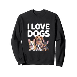 I Love Dogs Cute Puppy Pals Design Sweatshirt