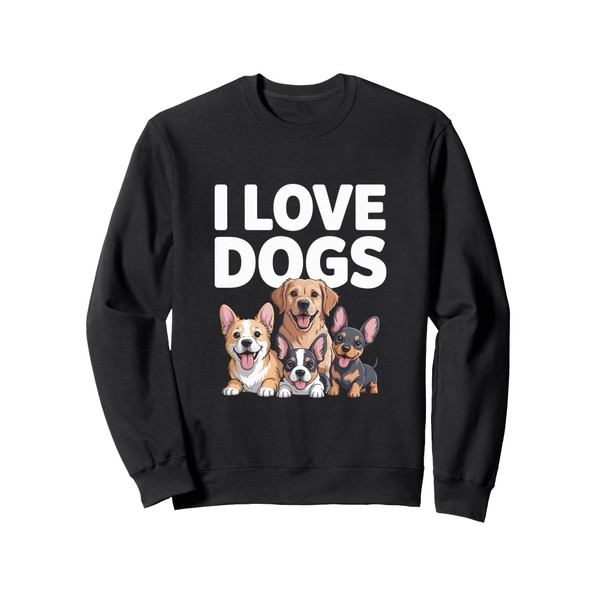 I Love Dogs Cute Puppy Pals Design Sweatshirt