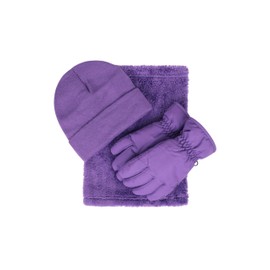 Mountain Warehouse Kids Ski Accessories Set - Warm & Cosy, Water-resistant, Fleece Lining - Best for Tennis, Fishing, Running, Camping, Hiking & Outdoors Purple M
