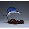 Sailfish Sculpture by John Perry Airbrushed Statue 10in Long