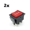Unbranded/Generic 2 Red Rocker Switch LED Backlight ON/OFF/ON 3-Position DPDT