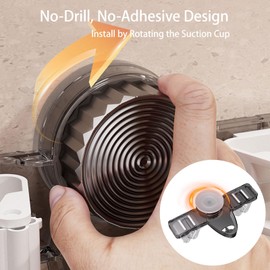 Broom Mop Holder Wall Mounted, Brush Gripper Hooks No Drilling Required, Utility Room Accessories, Home Tool Storage Only for Smooth Surfaces (Grey)