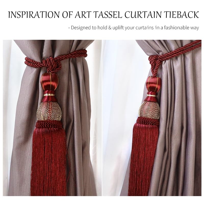 EleCharm 1 Pair Simple Elegant Curtain Cord Tie Drape Holdback