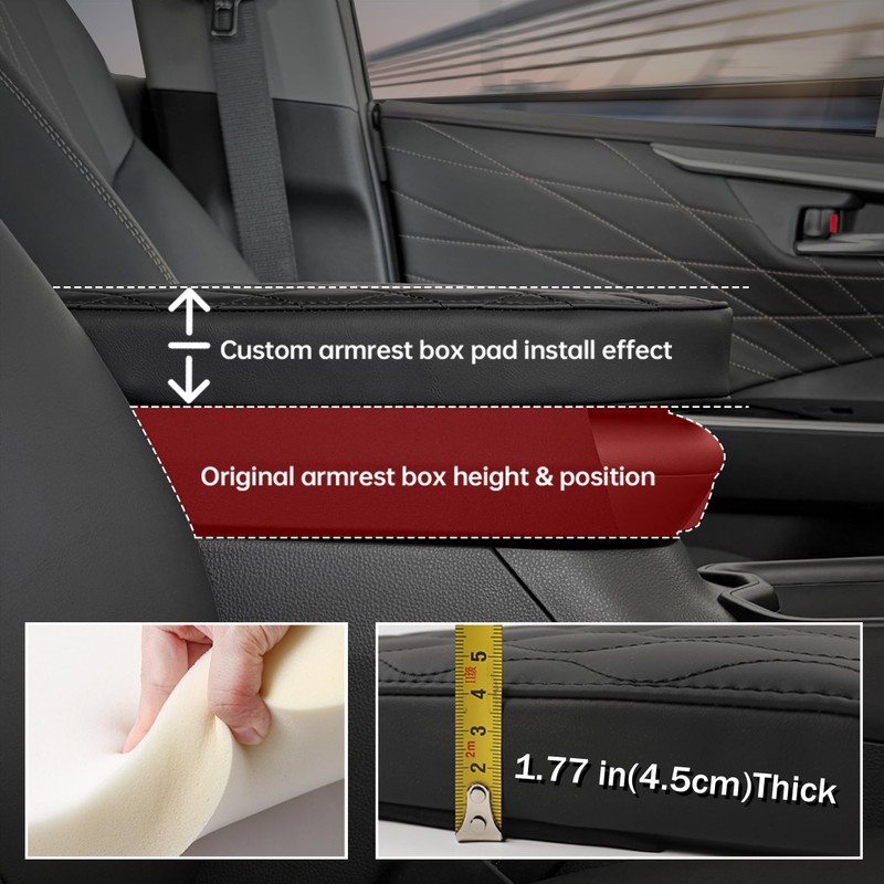 POKSRI RAV4 Center Console Armrest Cover Fit 2025 2024 2023