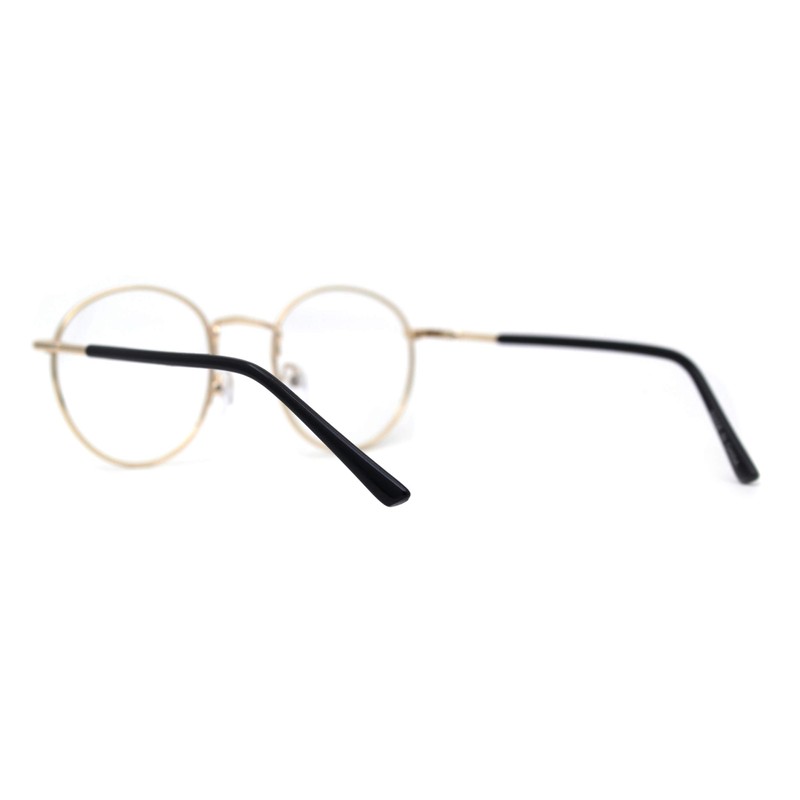 Optical Quality Round Spring Hinge Metal Rim Blue Light Filtering