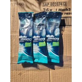 Gillette (3) Gillette Mach 3 Sensitive Disposable Razors with Lubrastrip New lot of 3