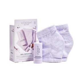 VOESH Heel Repair Duo, Solemate Heel Repair Balm & Moisturizing Heel Socks, Cracked Heel Stick Balm, Foot Care for Men & Women, at-Home Foot Care, Fuzzy Heel Socks, Toeless Spa Socks - Lavender