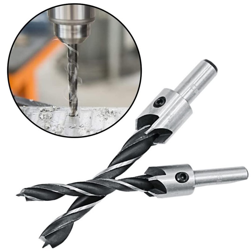 Eeych 7Pcs Countersink Drill Bits HSS with 1 Hex Key