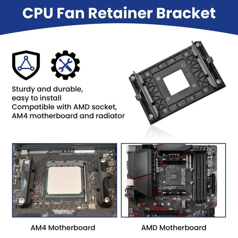 Aifeier ET 4PCS CPU Fan Bracket for AM4 Backplate, Black
