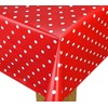 Karina Home Polka Dotty PVC Wipe Clean Tablecloth Vinyl (Red,